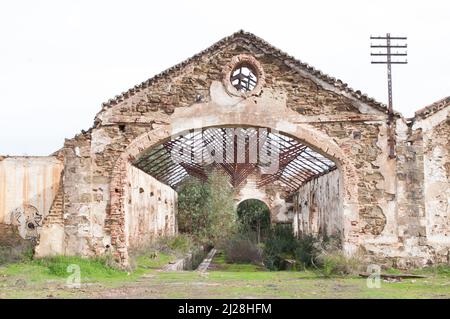 Site abandonné de la mine São Domingos à Mértola, Alentejo, Portugal Banque D'Images