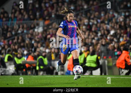 Barcelone, Espagne. 30th mars 2022. BARCELONE, ESPAGNE - MARS 30: Leila Ouahabi de Barcelone pilote le ballon lors d'un match de l'UEFA Women's Champions League entre Barcelone et Real Madrid au Camp Nou le 30 mars 2022 à Barcelone, Espagne. (Photo de Sara Aribó/PxImages) crédit: PX Images/Alamy Live News Banque D'Images