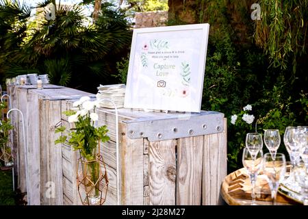 Cérémonie de mariage signes, symboles et décoration Banque D'Images