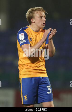 HARTLEPOOL, ROYAUME-UNI. 29th MARS George Lapslie de Mansfield Town pendant le match de la Sky Bet League 2 entre Hartlepool United et Mansfield Town à Victoria Park, Hartlepool, le mardi 29th mars 2022. (Credit: Mark Fletcher | MI News) Credit: MI News & Sport /Alay Live News Banque D'Images