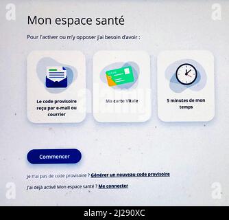 Mon espace santé Banque D'Images