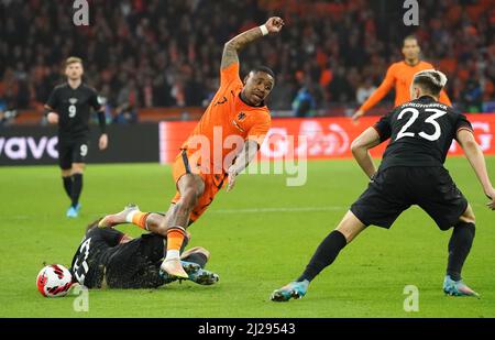 Steven Bergwijn des pays-Bas pendant friendly Match pays-Bas contre Allemagne le 29 mars 2022 à la Johan Cruijff Arena à Amsterdam, pays-Bas crédit: SCS/Soenar Chamid/AFLO/Alay Live News Banque D'Images