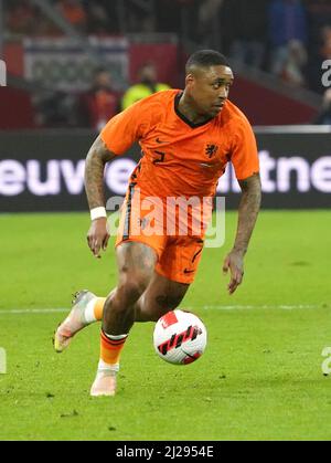 Steven Bergwijn des pays-Bas pendant friendly Match pays-Bas contre Allemagne le 29 mars 2022 à la Johan Cruijff Arena à Amsterdam, pays-Bas crédit: SCS/Soenar Chamid/AFLO/Alay Live News Banque D'Images