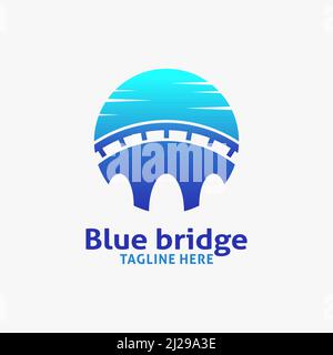 Inspiration pour le logo Blue Bridge Illustration de Vecteur