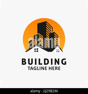 Design du logo de la maison de bâtiment Illustration de Vecteur