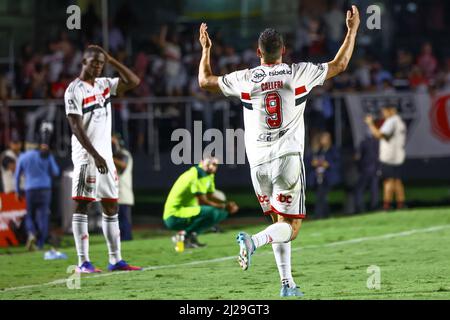 Sao Paulo, Brésil. 31st mars 2022. SP - Sao Paulo - 03/30/2022 - PAULISTA 2022, SAO PAULO X PALMEIRAS - le joueur de Sao Paulo Calleri célèbre son but lors d'un match contre Palmeiras au stade Morumbi pour le championnat Paulista 2022. Photo: Marcello Zambrana/AGIF crédit: AGIF/Alay Live News Banque D'Images