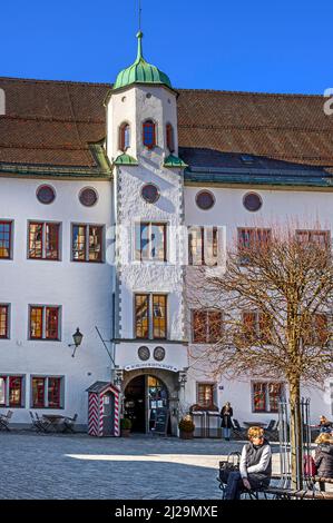 Schlosswirtschaft im Schloss, Marienplatz, Immenstadt, Allgaeu, Bavière, Allemagne Banque D'Images