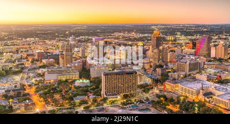 Vue de dessus du centre-ville de San Antonio au Texas USA Banque D'Images