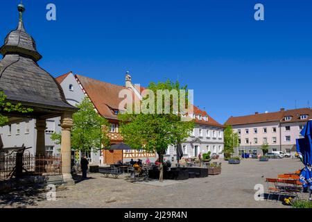 Place du marché, Hoechstadt an der Aisch, moyenne-Franconie, Franconie, Allemagne Banque D'Images