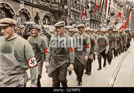 Adolf Hitler (* 20 avril 1889 à Braunau am Inn) (â€ 30 avril 1945 Berlin), chef du Parti nazi, chancelier de Reich de 1933, également Banque D'Images