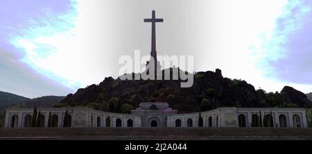 Basilique catholique et monument commémoratif 'Vallée des morts', dans la vallée de Cuelgamuros, dans la Sierra de Guadarrama, près de Madrid, Espagne Banque D'Images