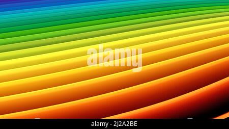 Feuilles de plastique colorées de différentes couleurs, motif de papier arc-en-ciel 3D Banque D'Images