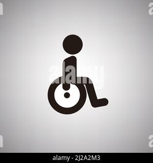 Personne assise en fauteuil roulant. Pictogramme de fauteuil roulant. Vecteur modifiable. Illustration de Vecteur