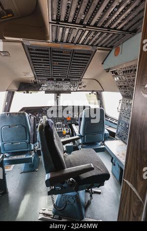 Intérieur d'un TriStar l-1011 désaffecté à Cotonou, Bénin Banque D'Images