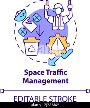 Icône de concept de gestion du trafic spatial Illustration de Vecteur