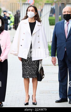 Madrid. Espagne. 20220331, la Reine Letizia d'Espagne assiste à la cérémonie de clôture du projet: "La diversité en série: Des histoires qui méritent d'être racontées" de la FAD Youth Foundation. À Casa del Lector le 31 mars 2022 à Madrid, Espagne crédit: MPG/Alamy Live News Banque D'Images