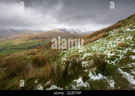 Scandale est tombé de la pente ouest de Wansfell dans le parc national de Lake District, Cumbria, Angleterre. Banque D'Images