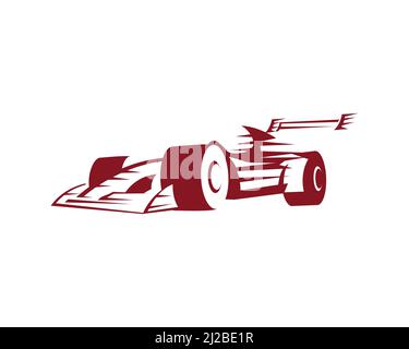 Illustration d'une voiture de course Formula avec Silhouette style Illustration de Vecteur