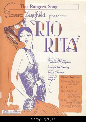 'Rio Rita' 1926 Florenz Ziegfeld musical Sheet Music Cover Banque D'Images