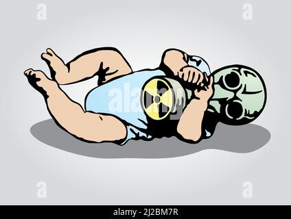 Cauchemar nucléaire, illustration vectorielle. Illustration de Vecteur