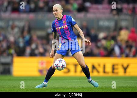 Maria Pilar Leon du FC Barcelona lors du match de l’UEFA Women’s Champions League entre le FC Barcelona et le Real Madrid, a joué au Camp Nou Stadium Stadium le 30 mars 2022 à Barcelone, Espagne. (Photo de Bagu Blanco / PRESSINPHOTO) Banque D'Images