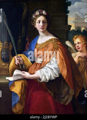 Saint Cecilia par Pietro da Cortona ( Pietro Berrettini: 1596/7-1669), huile sur toile, c. 1620-25 Banque D'Images