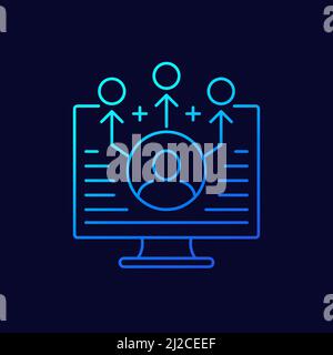 Marketing de filiale, icône de ligne de références, vecteur Illustration de Vecteur