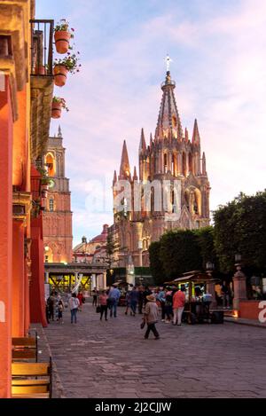 Parroquia de San Miguel Arcángel. San Miguel de Allende, Guanajuato, Mexique Banque D'Images