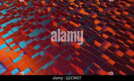 Cubes avec lumière colorée. Rendu 3D généré par ordinateur Banque D'Images