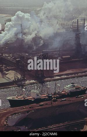 Aciéries sur la rivière Calumet vers. 1973 Banque D'Images