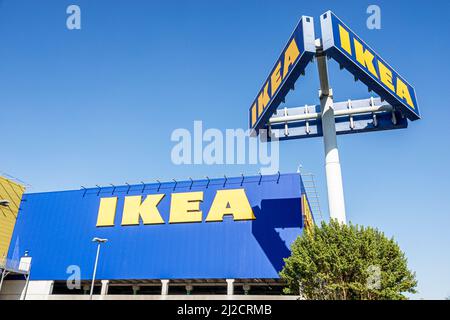 Miami Florida IKEA maison ameublement décor shopping extérieur panneau géant extérieur Banque D'Images