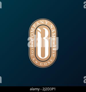 Abstrait Emblem Premium luxe identité d'entreprise élégant lettre B logo design Illustration de Vecteur
