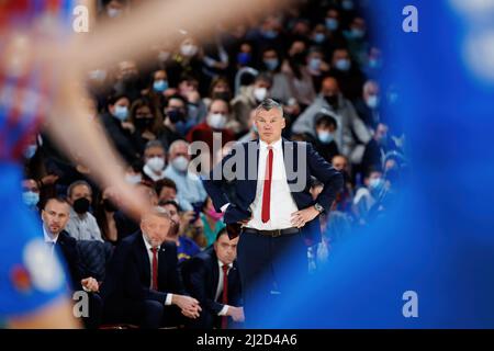 BARCELONE - 25 MARS : l'entraîneur Sarunas Jasikevicius en action pendant le match Euroligue de Turkish Airlines entre le FC Barcelone et Fenerbahce SK Istam Banque D'Images