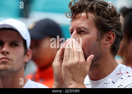 MIAMI GARDENS, FLORIDE - 31 MARS : Naomi Osaka du Japon bat Belinda Bencic de Suisse pendant les demi-finales féminines de l'Open de Miami au Hard Rock Stadium le 31 mars 2022 à Miami Gardens, Floride. Personnes: Naomi Osaka crédit: Storms Media Group/Alamy Live News Banque D'Images