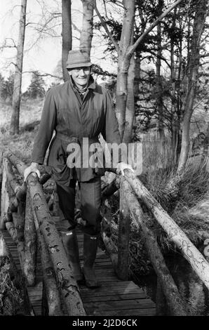 Michael Heseltine, photographié chez lui. Quelques jours plus tôt, il a démissionné de son poste de secrétaire d'État à la Défense pour l'affaire Westland. 13th janvier 1986. Banque D'Images