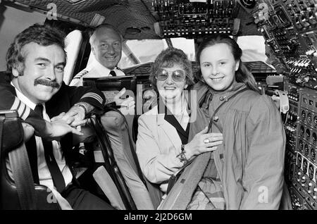 Passagers en voyage à bord de la Concorde. 2nd avril 1986. Banque D'Images