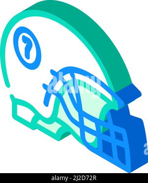 casque joueur de football accessoire de protection de tête isométrique icône illustration vectorielle Illustration de Vecteur