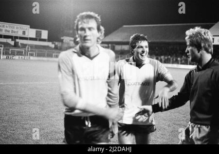 Lecture 4-2 Chesterfield, match de la Division trois à Elm Park, mercredi 2nd octobre 1985. Banque D'Images