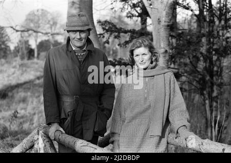 Michael Heseltine, photographié chez lui avec sa femme Ann. Quelques jours plus tôt, il a démissionné de son poste de secrétaire d'État à la Défense pour l'affaire Westland. 13th janvier 1986. Banque D'Images