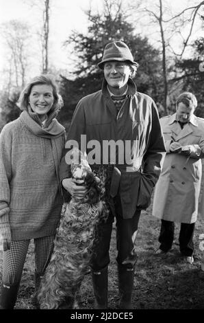 Michael Heseltine, photographié chez lui avec sa femme Ann. Quelques jours plus tôt, il a démissionné de son poste de secrétaire d'État à la Défense pour l'affaire Westland. 13th janvier 1986. Banque D'Images