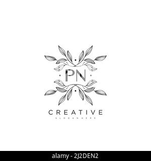 PN modèle de logo de fleur de lettre initiale Vector Premium Illustration de Vecteur