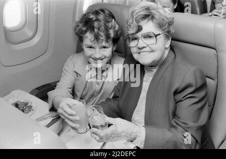 Passagers en Concorde. 2nd avril 1986. Banque D'Images