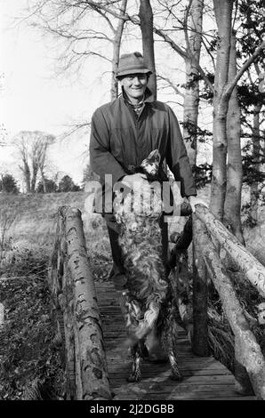 Michael Heseltine, photographié chez lui. Quelques jours plus tôt, il a démissionné de son poste de secrétaire d'État à la Défense pour l'affaire Westland. 13th janvier 1986. Banque D'Images