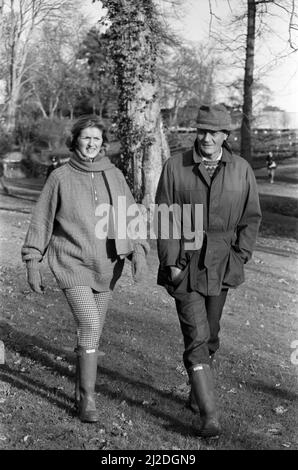 Michael Heseltine, photographié chez lui avec sa femme Ann. Quelques jours plus tôt, il a démissionné de son poste de secrétaire d'État à la Défense pour l'affaire Westland. 13th janvier 1986. Banque D'Images