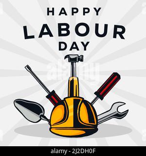 illustration de la fête du travail remplie à la main Illustration de Vecteur