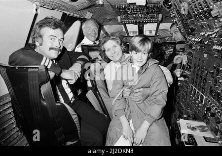 Passagers en voyage à bord de la Concorde. 2nd avril 1986. Banque D'Images