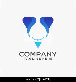 Logo triangle avec espace de gouttes d'eau Illustration de Vecteur