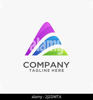 Logo en forme de triangle abstrait Illustration de Vecteur