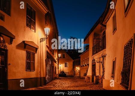 Quartier appelé Nouveau monde à Prague se compose de rues sinueuses et de petites maisons pittoresques datant du Moyen Age.lieu charmant Banque D'Images
