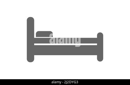signe du lit. L'icône d'un séjour de repos, d'une nuit ou d'un hôtel. Illustration plate simple EPS10. Illustration de Vecteur